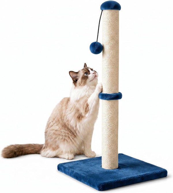 Dimaka 29" Height Tall Cat Scratching Post, Claw Scratcher with Sisal Rope and Covered with Soft Smooth Plush, Vertical Scratch [Full Strectch] for Standard Size Cats(Grey, 29 Inches for All Cats)15