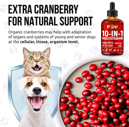 Liquid Multivitamin for Dogs with Glucosamine – Help with Allergies & Utis – Dog Vitamins and Supplements – Cat Multivitamin for Hips & Joints – B, C & D3 for Coat Shining & Digestion – 2 Oz7