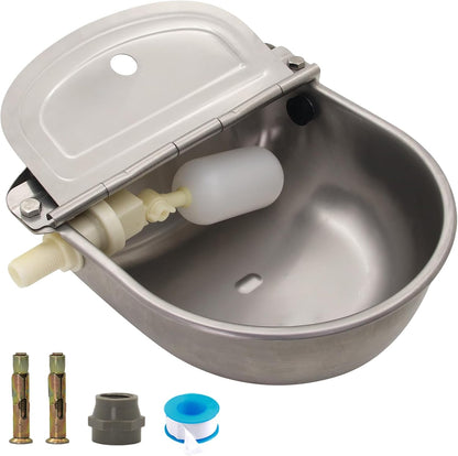 Automatic Dog Water Feeder 3L Stainless Steel Bowl for Chicken Cattle Sheep | with Float Valve Auto Fill Water Wall Mounted Livestock Waterer Rust Proof Keep Water Fresh Easy to Clean & Install for Goat8