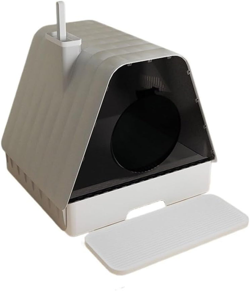 pet-supplies-enclosed-cat-litter-box-with-lid-anti-splash-drawer-scoop-pedalsgreen