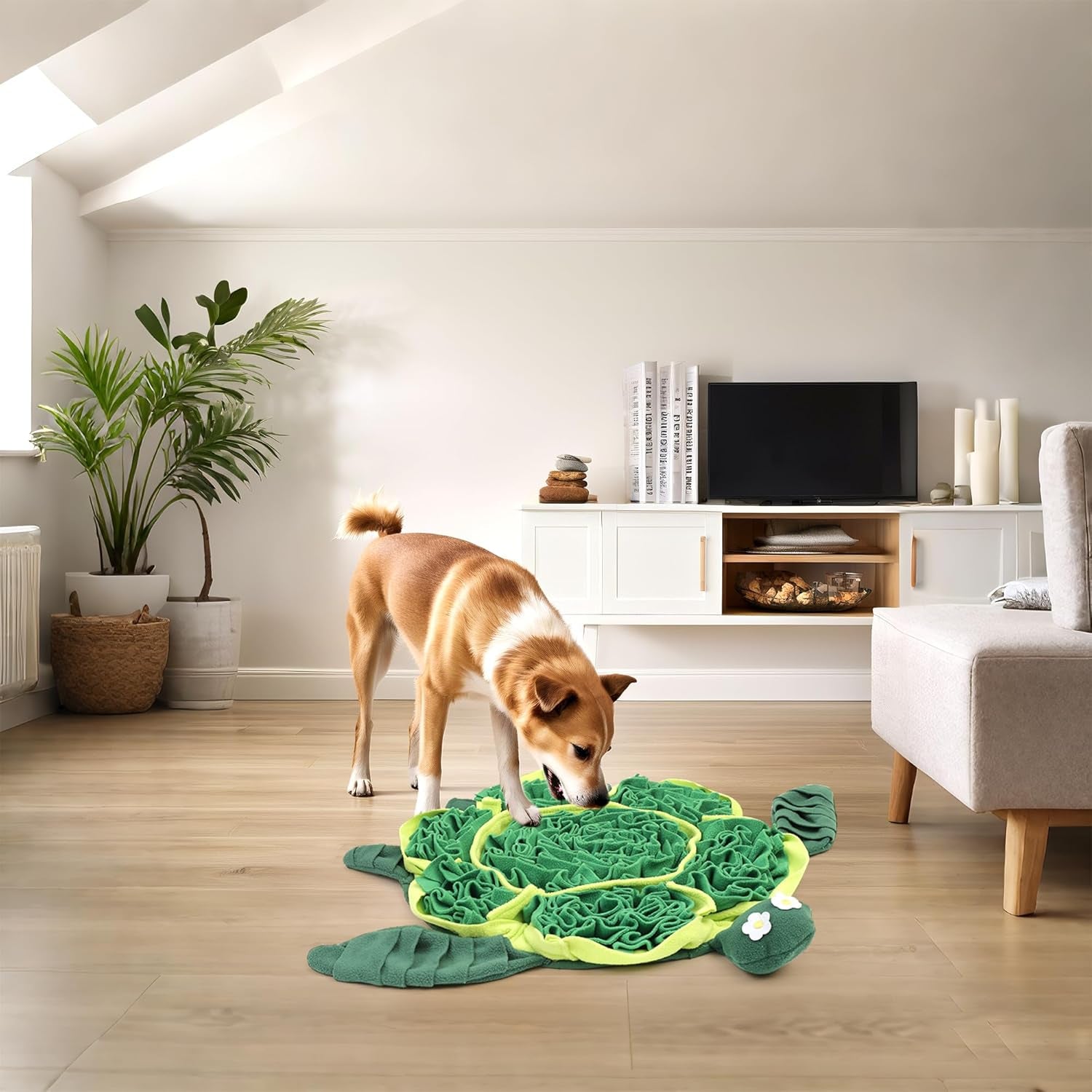 snuffle-mat-for-dogs-interactive-puzzle-feeding-game-for-stress-relief-foraging-skills-dog-toys-to-keep-them-busy-small-medium-large-dogs-turtle-design