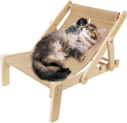 Sisal Cat Scratcher Bed with Adjustable 4-Position for Cats Scratcher Lounge, 2 in 1 Cat Sisal Chair for Indoor Cats Hammock for Scratching Pad, Natural Lounger Chair1