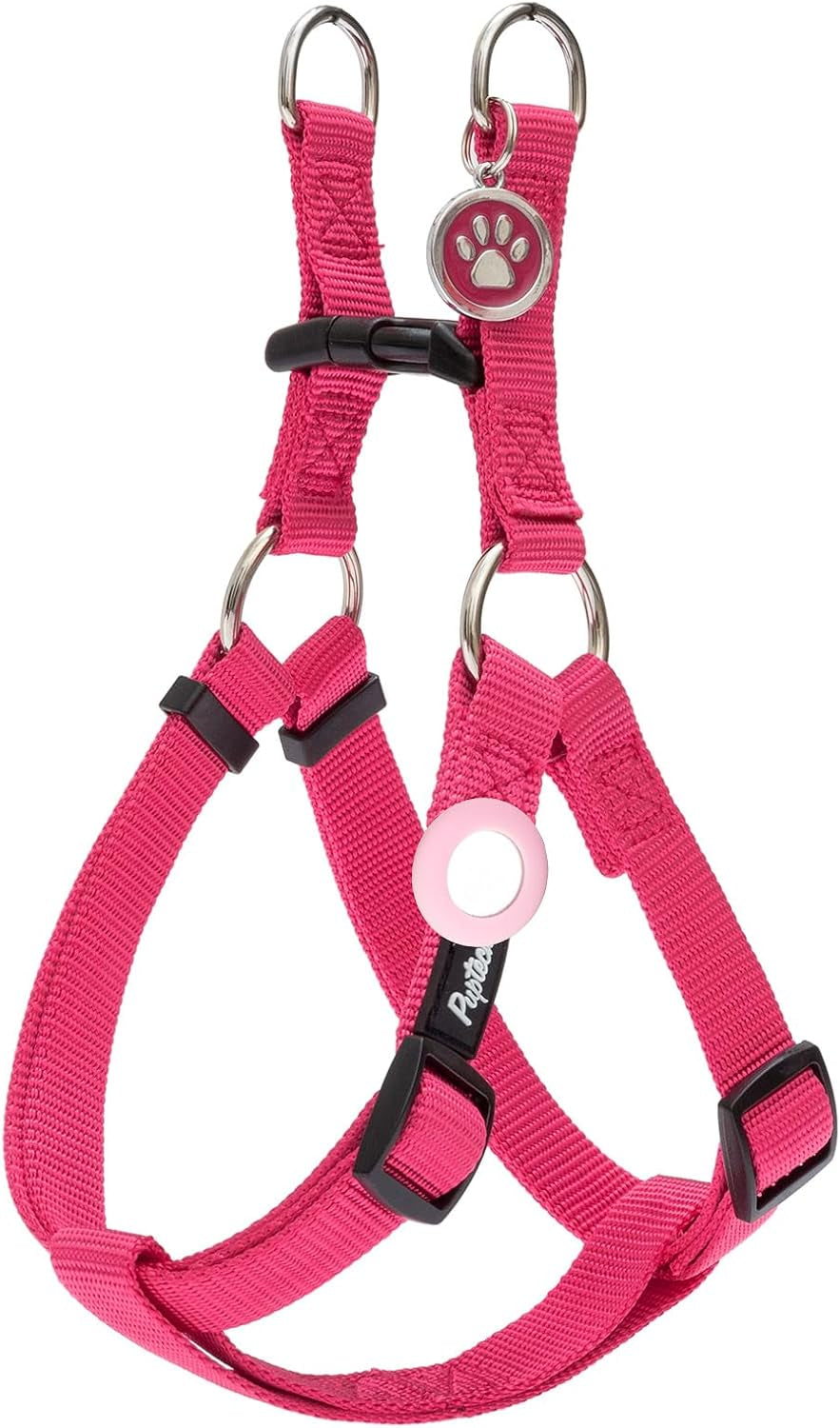 pupteck-no-pull-dog-harness-soft-adjustable-basic-nylon-step-in-puppy-vest-outdoor-walking-with-id-tag