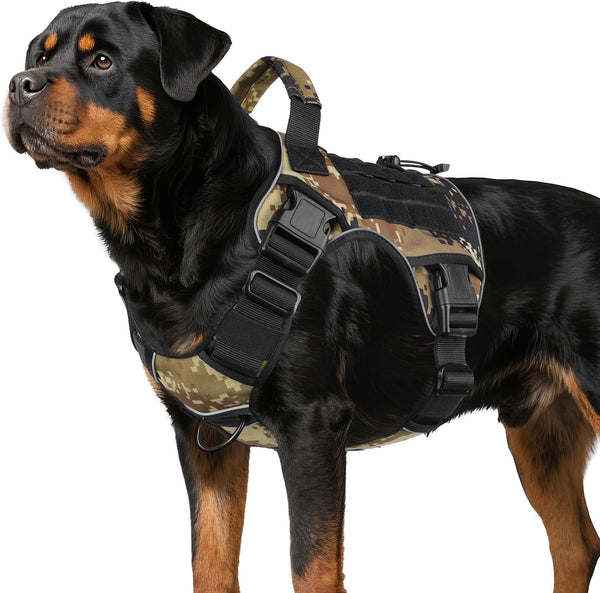 WINGOIN Tactical Dog Harness for Large Dogs, Heavy Duty No Pull Dog Harness with Handle, Adjustable Reflective Military K9 German Shepherd Big Size Dog Vest for Walking, Training, Hunting, Green (L) | with Handle,Adjustable Reflective,Green Military K9 Style,Big Size Dog Vest,For German Shepherd,For Walking Training Hunting44
