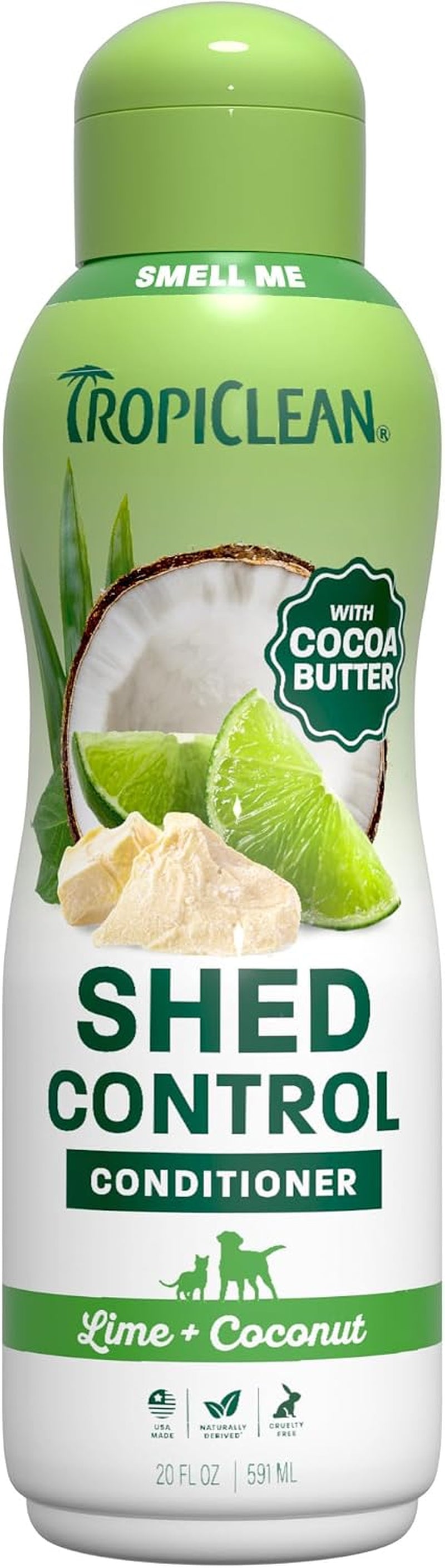 tropiclean-deshedding-dog-conditioner-reduces-shedding-softens-coat-puppy-safe-made-in-the-usa-lime-cocoa-butter-scent-20oz