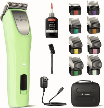 Professional Dog Clippers for Grooming Thick Curly Matted Coats | Detachable A5 Blade & Metal Guide Combs Kit for Horse Animal Breeds Low Noise Cordless Pet Hair Trimmer with 2 Speed Bluewave16