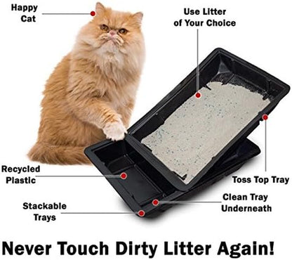 Kitty Lounge Disposable Litter Tray, Black, 50-Pack- Argee RG606/50, Black3