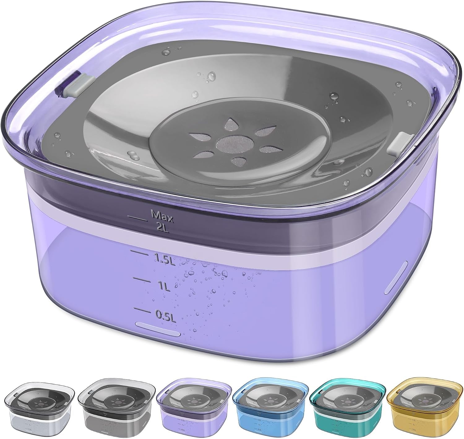 upsky-70oz-dog-water-bowl-2l-no-spill-dog-bowls-large-capacity-spill-proof-slow-water-feeder-no-splash-pet-water-dispenser-vehicle-carried-travel-slow-drinking-bowl-for-messy-drinkers