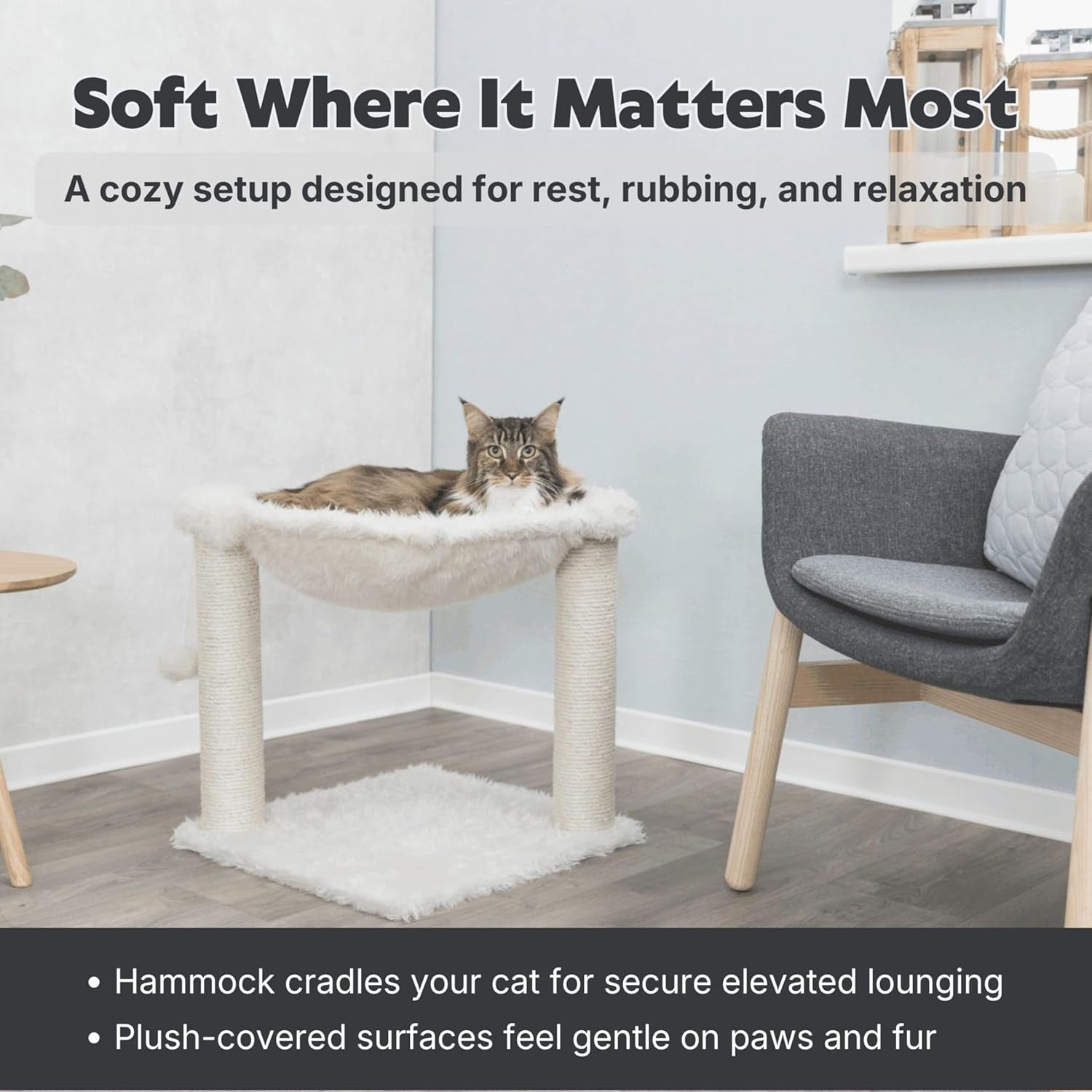 trixie-baza-xxl-cat-scratching-posts-indoor-cat-furniture-with-plush-hammock-jute-scratcher-posts-and-dangling-toy-ball-18-1-l-x-18-1-w-x-19-7-h-cream