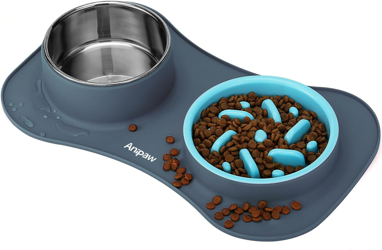 anipaw-slow-feeder-dog-bowls-3-in-1-stainless-steel-food-and-water-bowls-with-non-spill-and-skid-silicone-mat-to-slow-down-eating-for-large-medium-small-breed-size-dogs-and-cats-durable-non-spill-non-skid-with-silicone-mat-design-slow-down-eating-suitable-for-small-medium-large-dogs-and-cats
