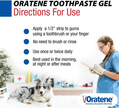 Pet King Brands ZYMOX Oratene Brushless Toothpaste Gel for Dogs and Cats, 2.5Oz5