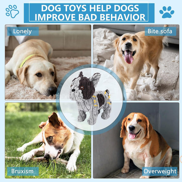 Letsmeet Squeaky Plush Dog Toy for Puppies, Small and Medium Dogs, Interactive Crinkle Stuffed Animal for Teething and Boredom, Soft Chew Toy to Keep Them Busy3