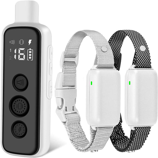Bousnic Dog Shock Collar for 2 Dogs - (8-120Lbs) Waterproof Rechargeable Electric Dog Training Collar with Remote for Small Medium Large Dogs with Beep Vibration Safe Shock Modes(Grey)1