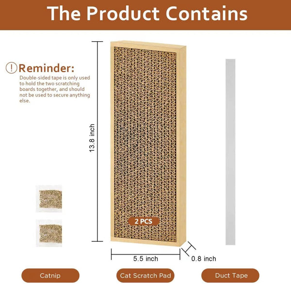 Happyfreesx Splicing Cat Scratch Pad: Cat Scratchers for Indoor Cats and Kitten, 2 Pack Cat Scratching Pad, Cat Scratcher Cardboard, Scratching Pad, Premium Scratch from Cats, Double-Sided Design2