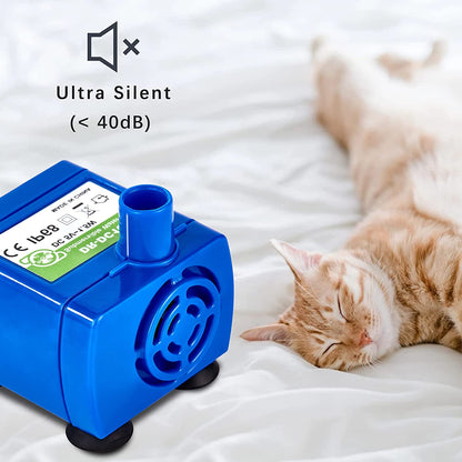 Cat Water Fountain Pump, Pet Water Fountain Pump Replacement Pump DR-DC160 Motor for for Round, Cubic, Flower Cap Cat Fountain5