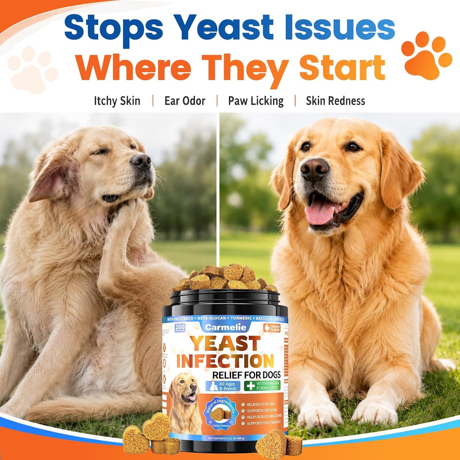 yeast-infection-treatment-for-dogs-200-chew-carmelie-yeast-balance-healthy-itch-relief-ear-paw-care-for-dog-allergy-supports-inflammation-relief-for-dogs-chinken-flavor-70-days-supply