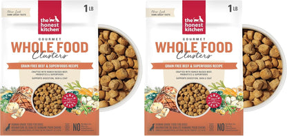 The Honest Kitchen Grain Free Beef & Superfoods Whole Food Clusters, Human Grade Dry Dog Food, Vet-Crafted Nutritional Support for Skin, Coat, Digestion & Overall Wellness, 5 Lb Bag24