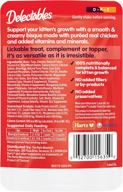 Delectables Bisque Kitten Lickable Wet Cat Treats - Tuna & Chicken (Pack of 12) ( Packaging May Vary )7