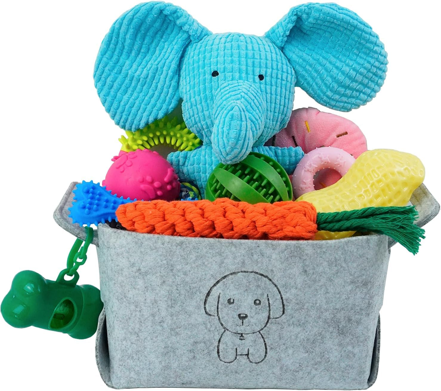 mrsohret-20pcs-puppy-chew-toys-for-teething-dog-chew-toys-with-rope-toy-pet-dog-toothbrush-treat-balls-plush-toys-and-squeaky-toys-for-small-medium-dogs-with-basket-to-keep-them-busy