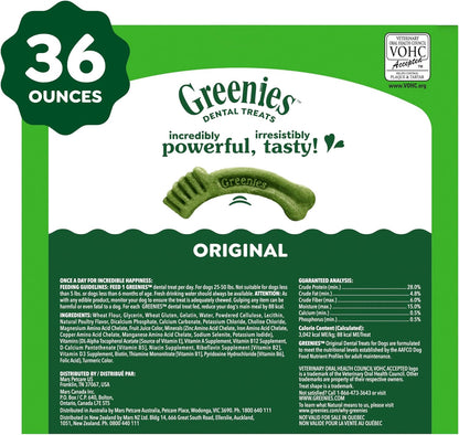 Greenies Regular Dental Dog Treats, Original Chicken Flavor, 36 Count | Clinically-Proven, Veterinarian-Recommended, 47% Less Tartar & 40% Less Plaque in 28 Days, for Dogs 25-50 Lbs, 36 Oz. Pack10