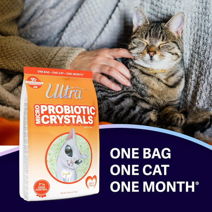 NEW Ultra Probiotic Micro Crystals Cat Litter - 99.9% Dust Free, Soft on Paws, Fragrance Free - 5 Lbs.2