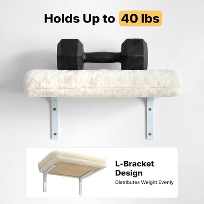 Veehoo Cat Wall Shelves for Large Cats, 2-Pack Cat Shelf for Climbing | 20.5"×15.7" Large Cat Wall Furniture with Soft Cushion Perch Bed, 40 Lbs Support, Fits 16 Inch Drywall4