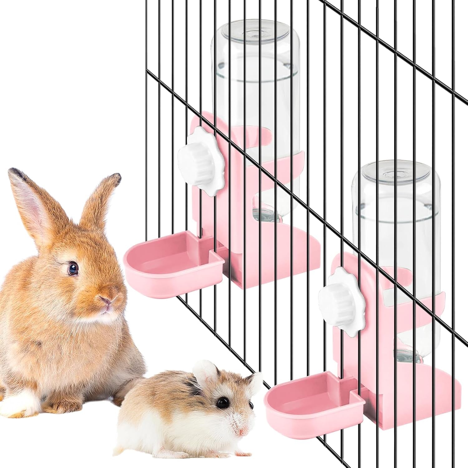 kathson-rabbit-water-dispenser-for-cage-17-oz-hanging-guinea-pig-water-bottle-no-drip-gravity-automatic-bunny-water-bottle-no-leak-small-animal-water-bottle-for-chinchilla-ferret-hamster-white