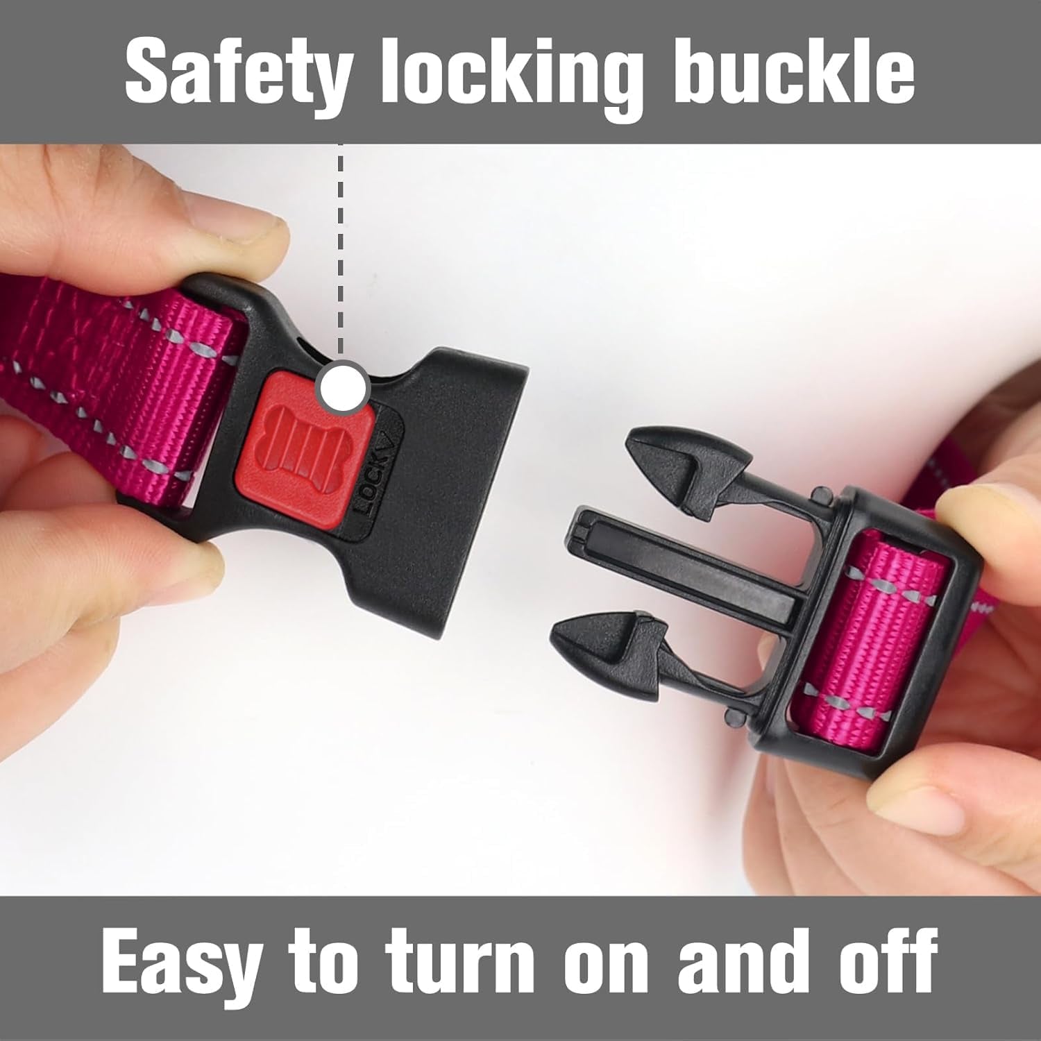 joytale-martingale-collar-for-dogs-escape-proof-no-pull-hotpink-m-gentle-cinch-stops-pulling-without-choking-safety-lock-buckle-reflective-stitching-for-night-walks-soft-nylon
