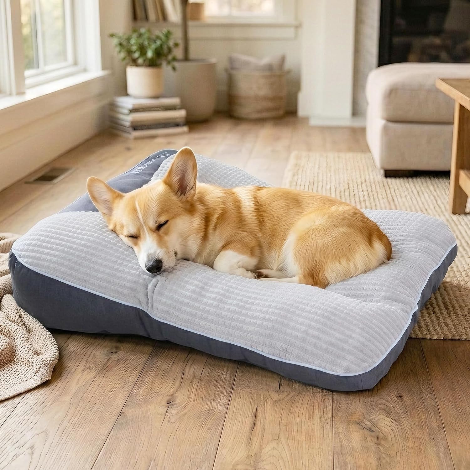xl-dog-bed-for-large-dogs-up-to-110-lbs-orthopedic-extra-giant-dog-sofa-with-thick-plush-crate-mat-bolster-pillow-fluffy-washable-bed-for-senior-arthritic-dogs-non-slip-bottom-grey-47x37