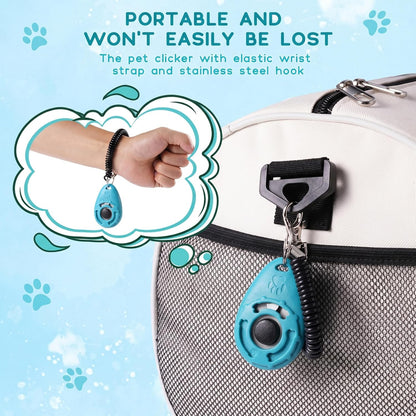 Dog Training Clicker with Sring Wrist and Keyring - Pet Dog Training Clickers for Puppy, Cat, Potty, Bird, Horse, Pet, Trainer Training Tools, Behavior Aids8