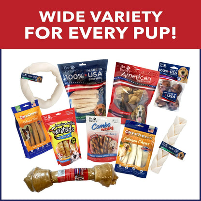 Pet Factory 100% Made in USA Beefhide Chip Rolls Dog Rawhide Chews, Thick, Dog Chews Long Lasting from American Cattle, Dog Chew Bones, 5 Inches (Pack of 22)8