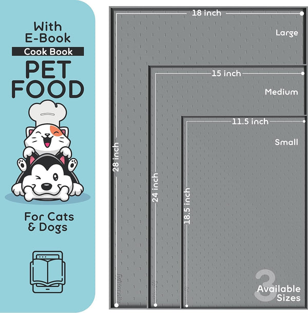Dog Food Mat - Raised Edges Dogs Mat for Food and Water Prevent Spill, Waterproof Cat Food Mats Protect Floors, Easy Clean Dog Bowl Mats for Food and Water, Silicone Pet Feeding Placemats2