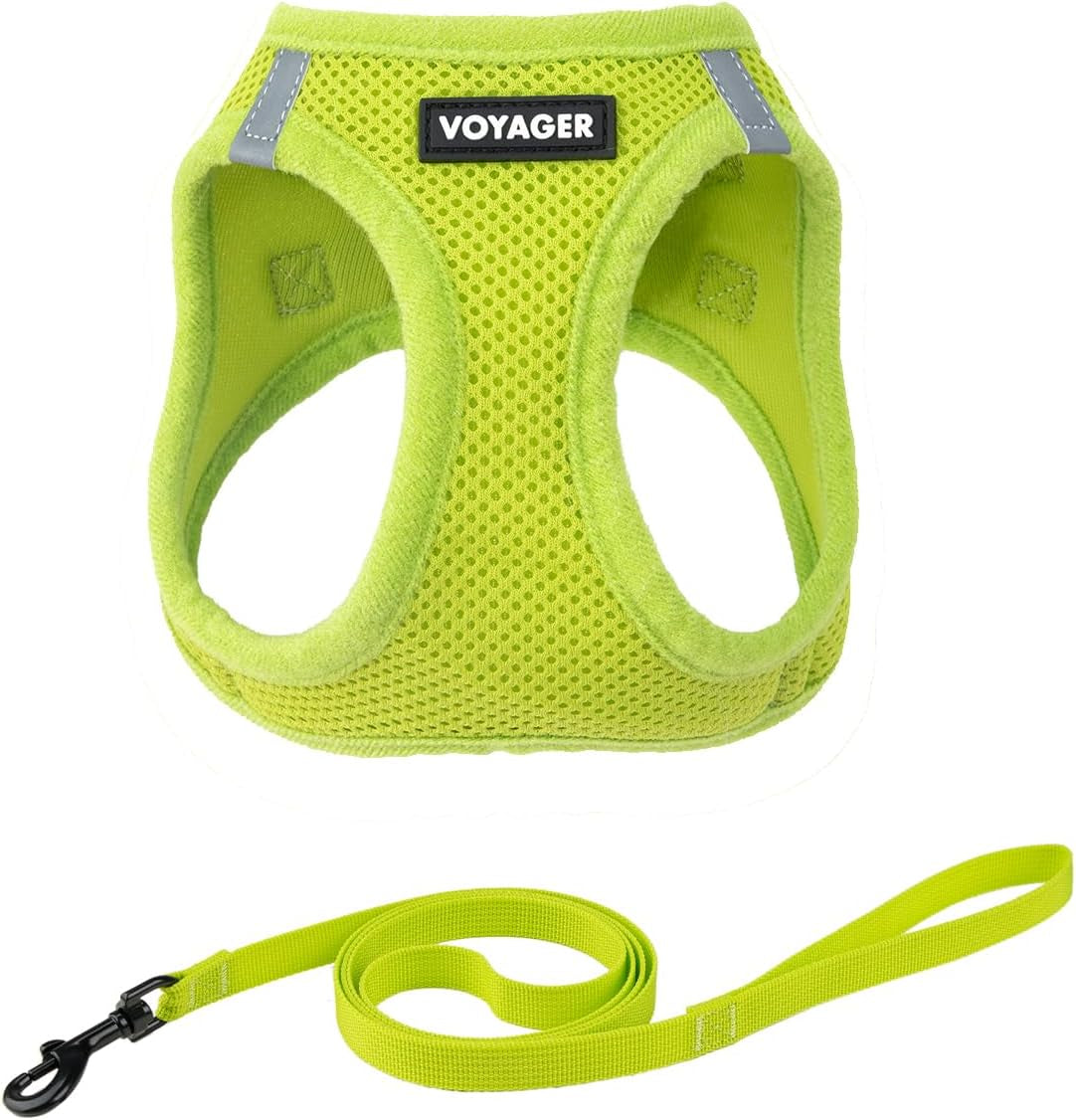 voyager-step-in-pet-harness-all-weather-mesh-adjustable-step-in-harness-for-cats-and-dogs-by-best-pet-supplies-307-set-moss-green-m