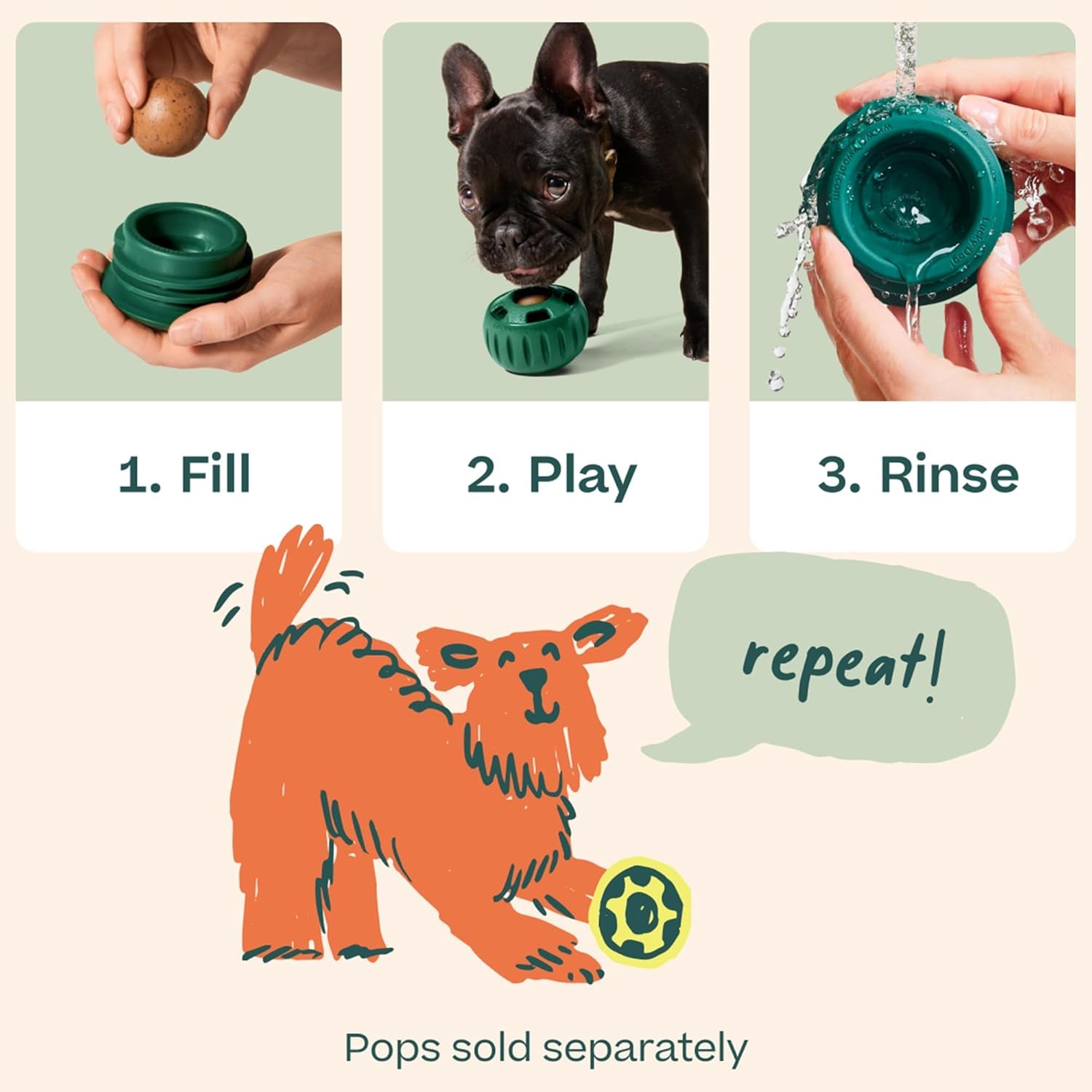 woof-pupsicle-interactive-dog-ball-toy-for-dogs-25-75-lbs-green-long-lasting-enrichment-toy-for-medium-large-dogs-easy-fill-design-low-mess-play-made-of-natural-rubber-easy-to-clean