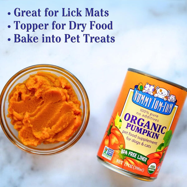 Nummy Tum Tum Organic Pumpkin Puree for Pets, 15 Oz (Pack of 12) | USA Grown Pumpkins, Supports Healthy Digestion for Cats & Dogs, Great for Food Toppers, Treats, & Recipes7