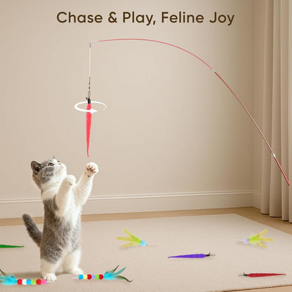 Cat Toys for Indoor Cats, 13 Packs Interactive Cat Wand Toy Set | Kitten Toys Feather Toys & Teasers, Fun Cat Toys for Exercise, Playtime and Boredom Relief6