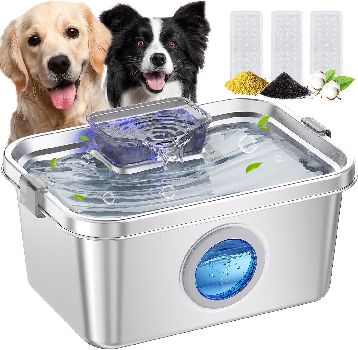 dog-water-fountain-2-gal-stainless-steel-dog-water-fountain-for-large-dogs-multi-cats-pet-water-fountain-with-big-window-super-quiet-pump-indoor-automatic-dog-water-bowl-dispenser-fountain-filters