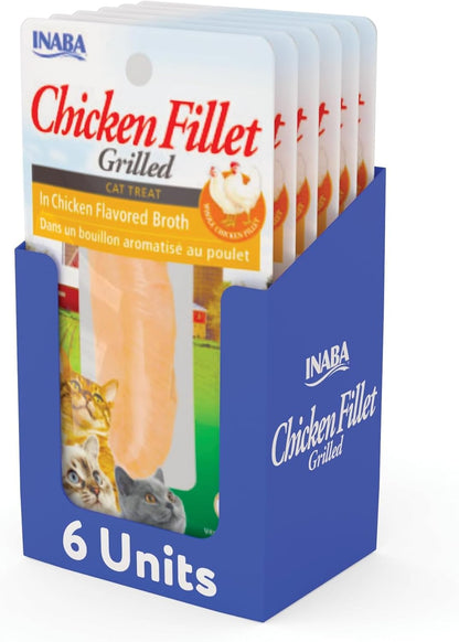 INABA Grilled Fillet Cat Treats, Chicken Fillet Variety Box, 10Ct | Hand-Cut Grilled Chicken, Broth-Packed, Vacuum Packed, 78% Moisture, Immune Support, Grain-Free, 10 X 0.9 Oz Fillets14