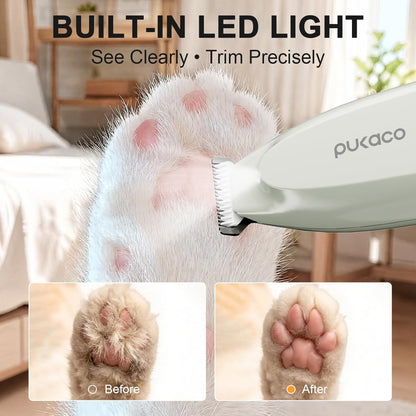 Upgraded Mini Dog Paw Trimmer with LED Light, Low Noise Small Pet Hair Trimmer 18Mm Wide Curved Blade, 35Db Cordless Waterproof Pet Paw Grooming Clippers for Dogs, Cats, Paws, Ears, Face, Rump6