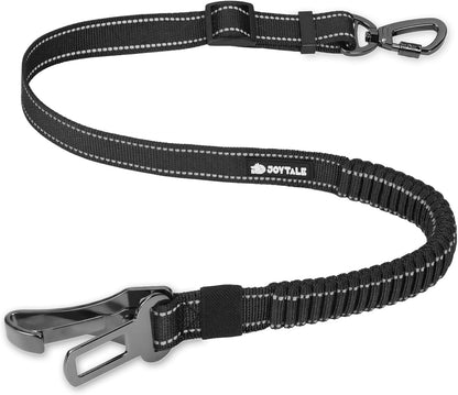 Joytale 3-In-1 Bungee Dog Seat Belt for Car, Medium and Large Dogs, Black | Seatbelt Buckle, LATCH, Cargo Hook, Shock-Absorbing, 360° Swivel Slide-To-Lock Zinc Buckle, for Distraction-Free Driving1