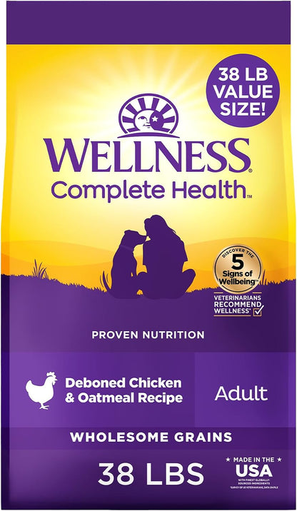 Wellness Complete Health Adult Dry Dog Food, Wholesome Grain Kibble, Natural, Chicken and Oatmeal Recipe, 30 Lb Bag18