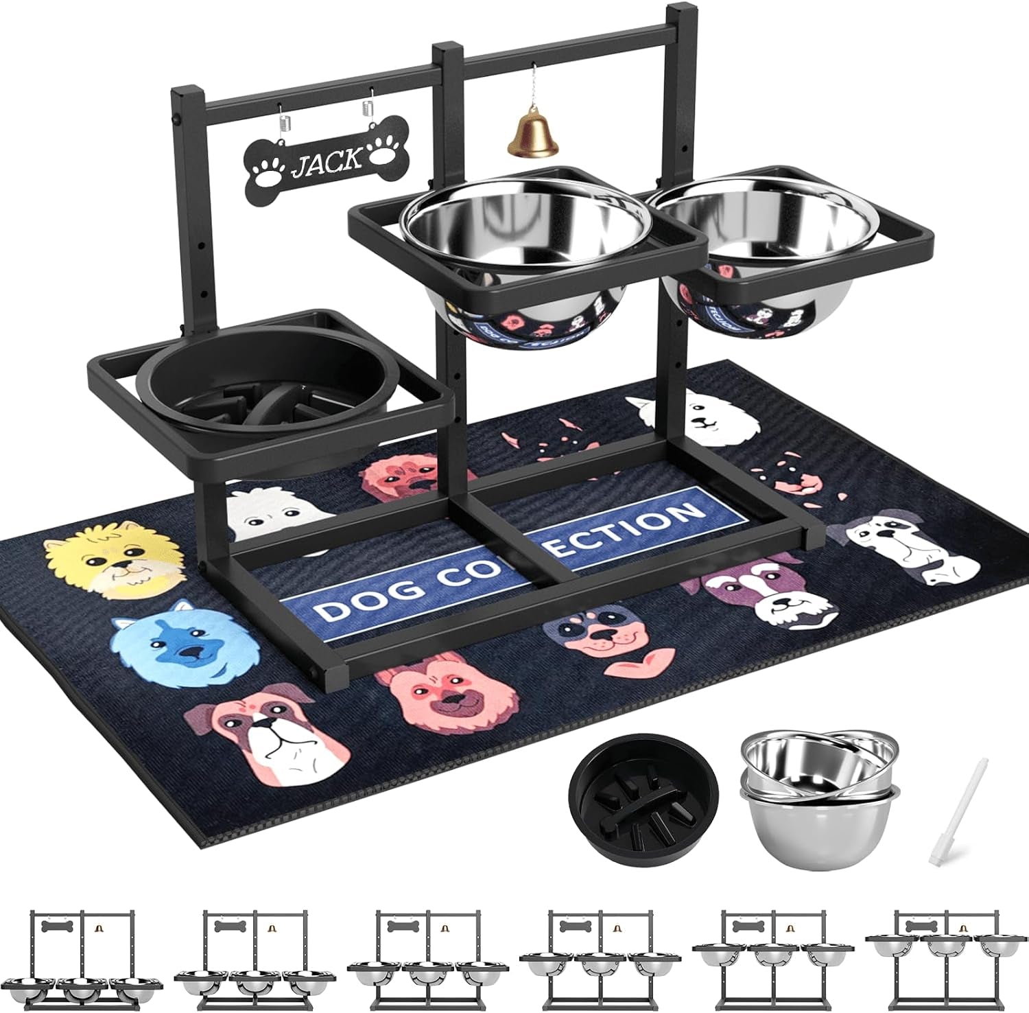 elevated-dog-bowls-with-slow-feeder-for-large-dogs-adjustable-raised-stand-with-2-stainless-steel-bowls-spill-proof-mat-non-slip-dog-feeder-for-large-medium-dogs-black