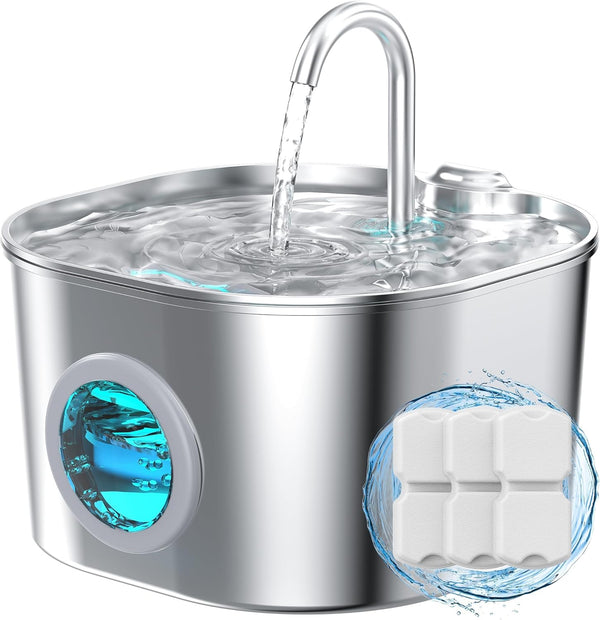 Cat Water Fountain Stainless Steel: Pet Fountains for Cats/Dog Indoor Automatic Waterer Bowls for Drinking Small Animal Water Dispenser Metal Pets Watering Faucet Bottle Auto Kitty Watering Supplies1