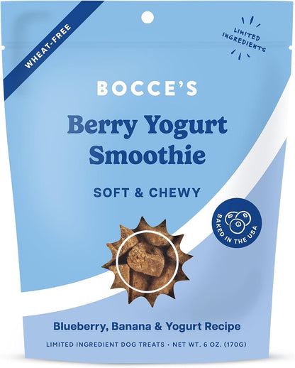 Bocce'S Bakery Berry Yogurt Smoothie Flavor Soft & Chewy Dog Treats, 6 Oz1