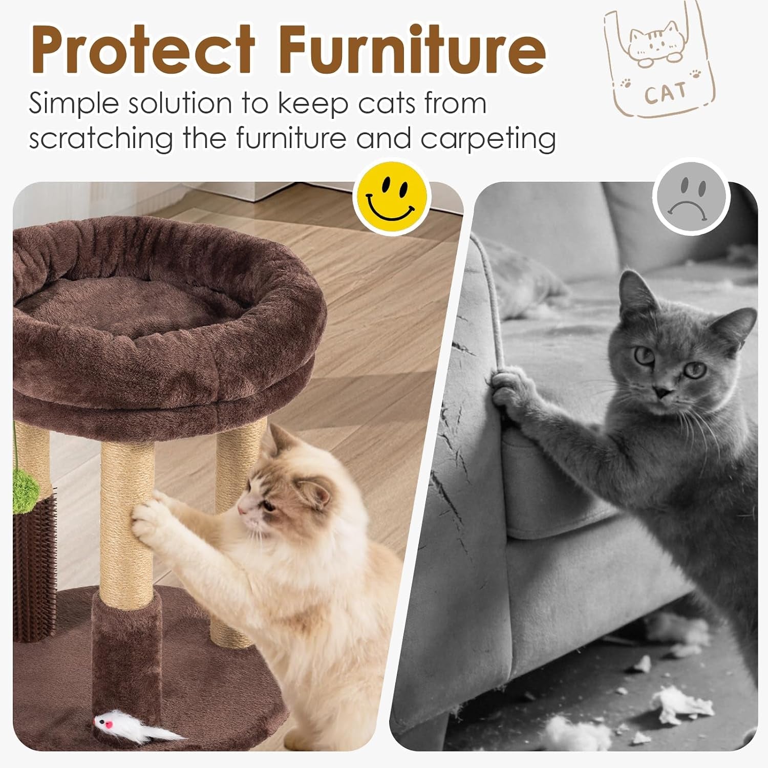 21-tall-cat-scratching-post-with-plush-cat-bed-stable-cat-tree-for-indoor-cats-interactive-toy-grooming-brush-included