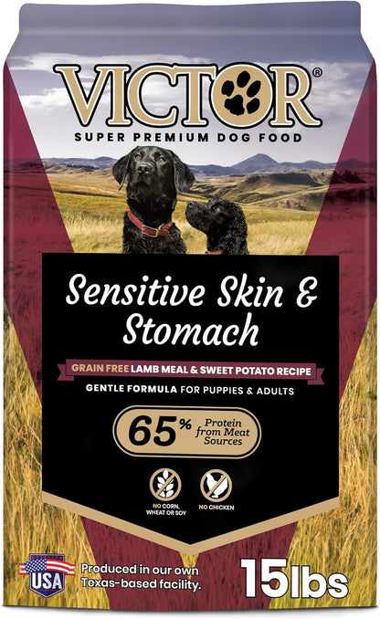 VICTOR Super Premium Dog Food — Sensitive Skin and Stomach — Salmon Meal & Brown Rice Recipe Dry Kibble — Gluten Free, No Chicken, Ideal for Dogs with Allergies — Adult and Puppy Food, 5 Lb18