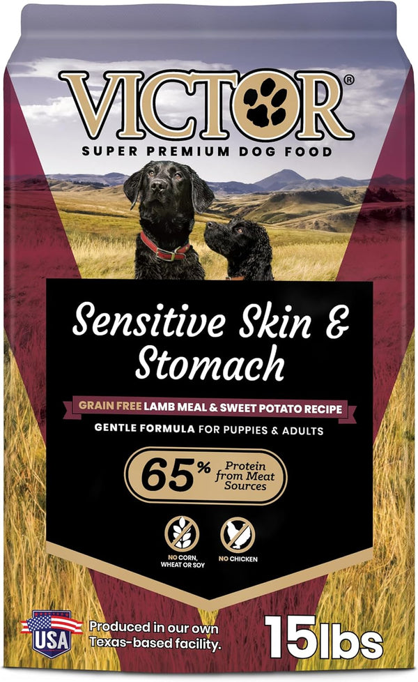 VICTOR Super Premium Dog Food — Sensitive Skin and Stomach — Salmon Meal & Brown Rice Recipe Dry Kibble — Gluten Free, No Chicken, Ideal for Dogs with Allergies — Adult and Puppy Food, 5 Lb18