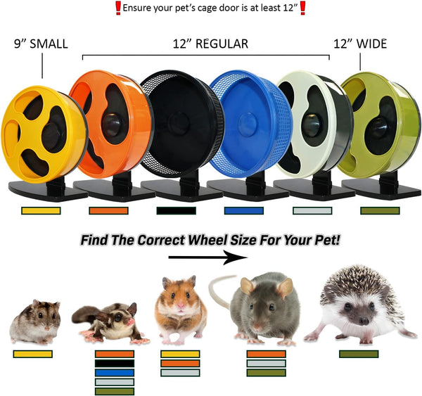 Silent Runner 12" Regular | Wheel + Cage Attachment | Sugar Gliders, Hamsters, Rats2