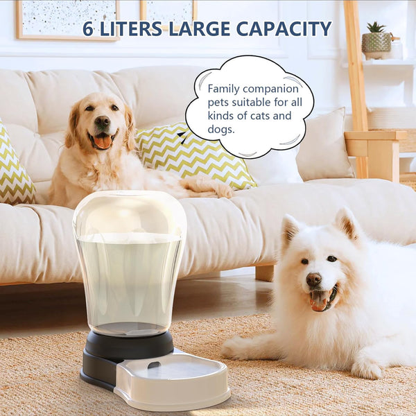 6 Liters Automatic Gravity Dog Water Dispenser, BPA- Free | Gravity Pet Water Bowl, No-Spill Cat Feeder for Large Dogs, Bpa-Free & Easy Clean, Less Refills for Work Travel5
