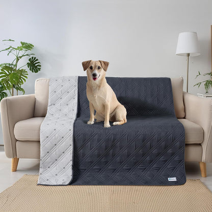 Petami Waterproof Couch Cover for Dogs, Non-Slip Leakproof Sofa Furniture Protector for Pet Cat, Machine Washable Bed Blanket for Car Seat, 102X82 Gray7